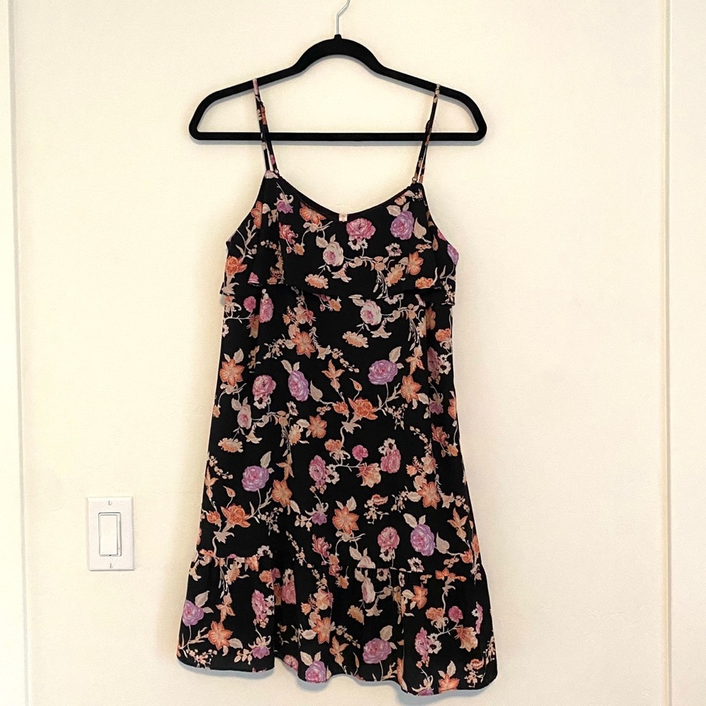 Xhilaration Black & Pink Floral Dress
